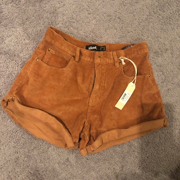 Princess Polly Pants - Corduroy high-waisted shorts